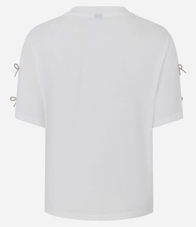 Camiseta em Algodão com Laços Brilhantes nas Mangas 3