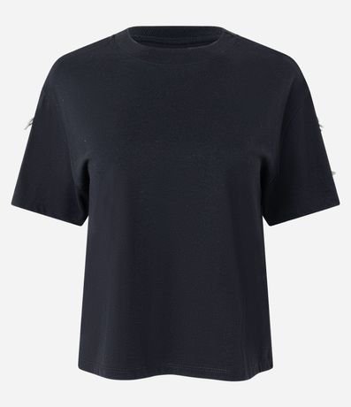 Camiseta em Algodão com Laços Brilhantes nas Mangas 5