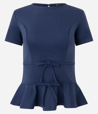 Blusa Peplum en Punto Roma con Lacitos 5