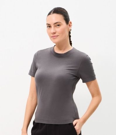 Blusa en Rib con Cuello Redondo