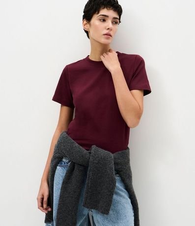 Blusa en Rib con Cuello Redondo