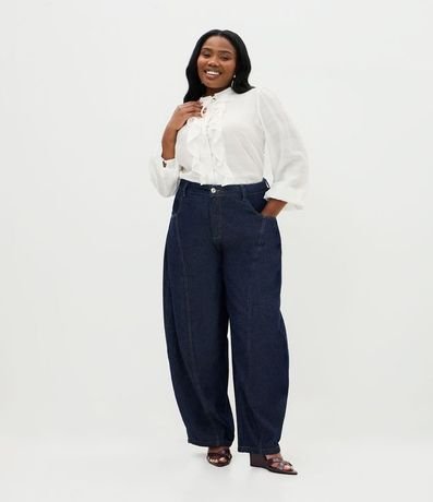 Pantalón Barrel en Jeans Raw Curve & Plus Size