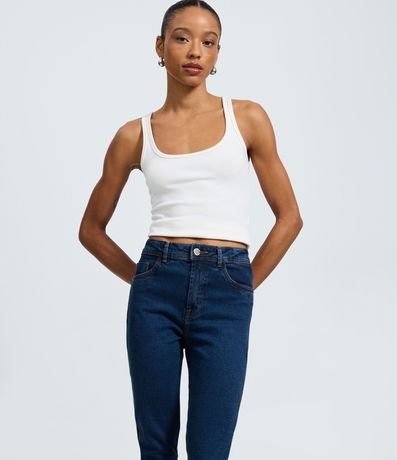 Pantalón Skinny en Jeans con Cintura Alta