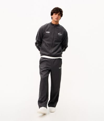 Campera Helanca Raya de Tiza con Bordado 2