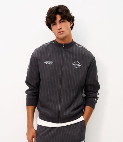 Campera Helanca Raya de Tiza con Bordado 4