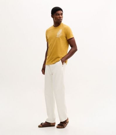 Remera Masculina Manga Larga con Bordado de Follajes 2