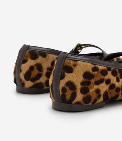Zapatilla Mary Jane en Cuero con Estampa de Animal Print 5
