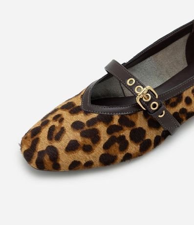 Zapatilla Mary Jane en Cuero con Estampa de Animal Print 6