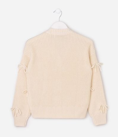 Cardigan Infantil en Punto con Lacitos Aplicados – Talle 5 a 14 años 2