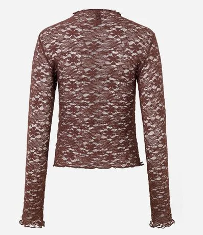 Blusa Manga Larga en Encaje Texturizada 6