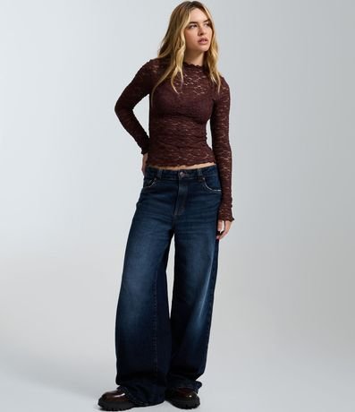 Blusa Manga Larga en Encaje Texturizada 2