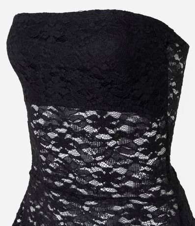 Blusa Sin Breteles en Encaje con Puntas Diferenciadas 5