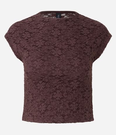 Blusa en Encaje con Textura Vazada en la Espalda 5