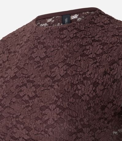 Blusa en Encaje con Textura Vazada en la Espalda 6