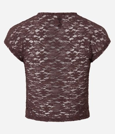 Blusa en Encaje con Textura Vazada en la Espalda 7