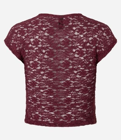 Blusa en Encaje con Textura Vazada en la Espalda 7