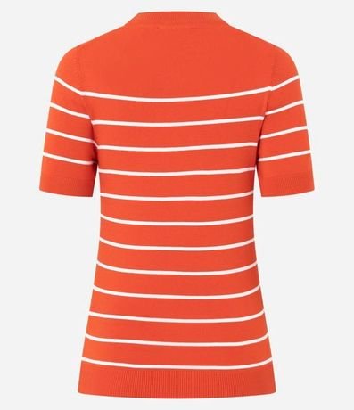 Blusa Manga corta en Punto con Estampa Rayada 4
