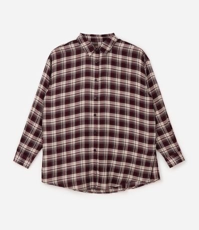 Camisa de Cuadros en Viscosa con Manga Larga Curve & Plus Size 5