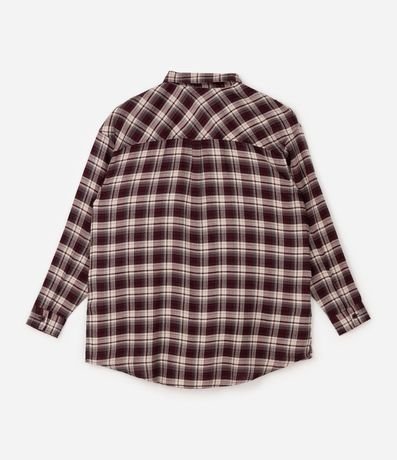 Camisa de Cuadros en Viscosa con Manga Larga Curve & Plus Size 6