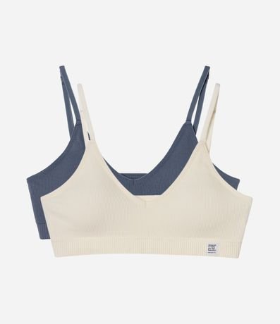 Kit 2 Soutiens Top con Copa Removible en Poliamida Seamless