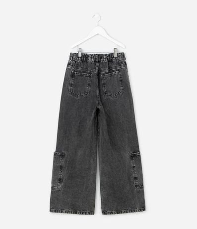 Pantalón Wide Leg Infantil en Jeans con Cinturón y Hebilla - Talle 5 a 16 años 2