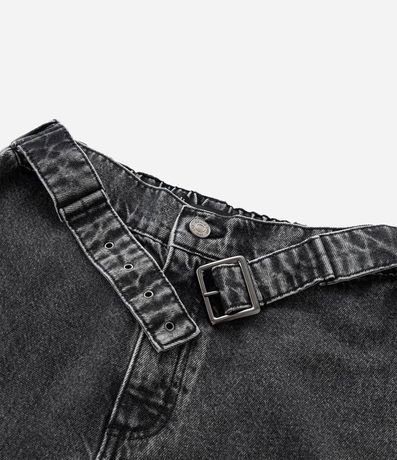 Pantalón Wide Leg Infantil en Jeans con Cinturón y Hebilla - Talle 5 a 16 años 5