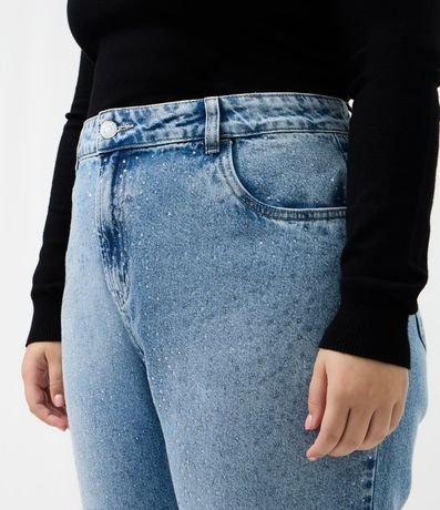 Pantalón Recto en Jeans con Brillo Aplicado Curve & Plus Size 3