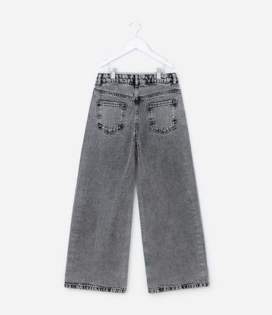 Pantalón Wide Leg Infantil en Jeans con Estrellas de Brillos - Talle 5 a 14 años 2