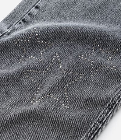 Pantalón Wide Leg Infantil en Jeans con Estrellas de Brillos - Talle 5 a 14 años 5