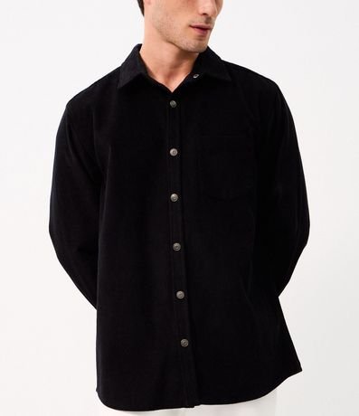 Camisa en Terciopelo con Bolsillo en el Pecho y Abotonado 4