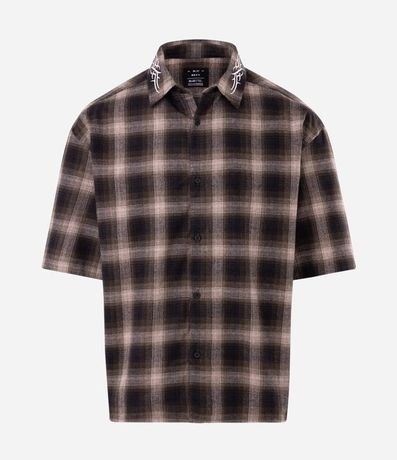Camisa de Cuadros Boxy con Lettering 5