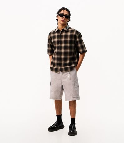 Camisa de Cuadros Boxy con Lettering 2