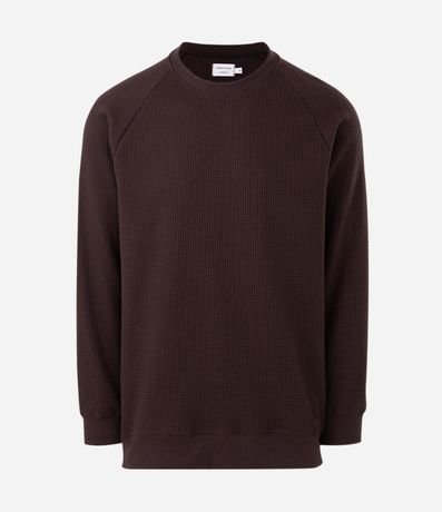 Buzo Masculino Waffle en Algodón con Cuello Redondo 5