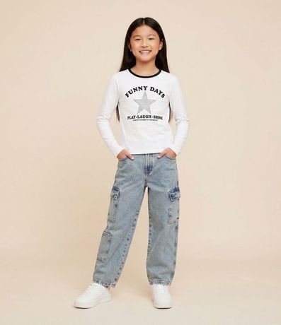 Pantalón Infantil Jeans Slouchy Cargo – Talle 7 a 16 años