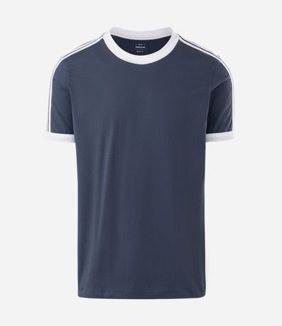 Remera Regular en Algodón con Rayas en los Hombros 2
