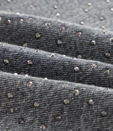 Pantalón de Jean Recto Cinza con Brillos Curve & Plus Size 8