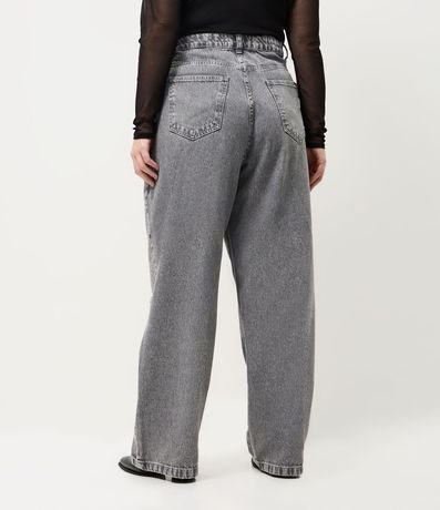 Pantalón de Jean Recto Cinza con Brillos Curve & Plus Size 5