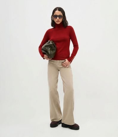 Blusa en Tricot con Manga Larga y Cuello Alto 1