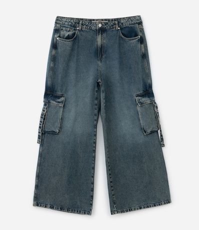 Pantalón de jean Wide Leg con Bolsillo Cargo Curve & Plus Size 8