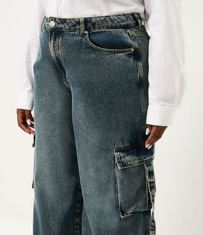 Pantalón de jean Wide Leg con Bolsillo Cargo Curve & Plus Size 3