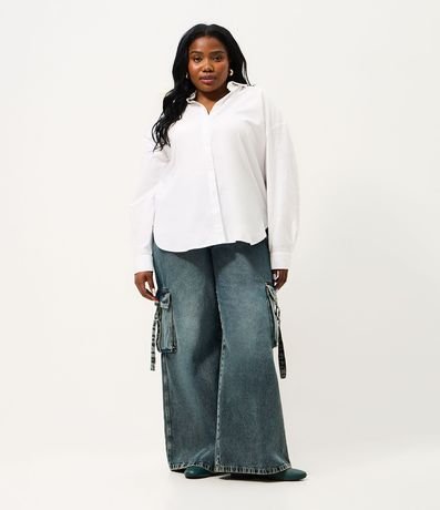 Pantalón de jean Wide Leg con Bolsillo Cargo Curve & Plus Size 7