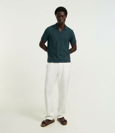 Remera Polo Comfort en Algodón con Textura