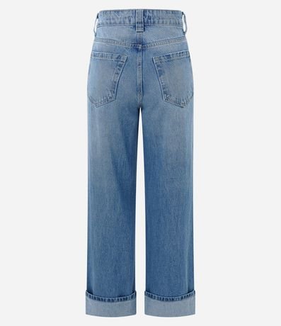 Pantalón Recto Comfort en Jeans con Cintura Alta y Ruedo Plegado 7