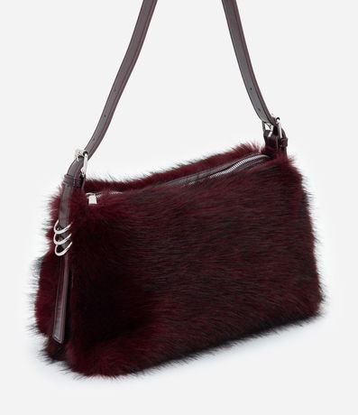 Cartera Mediana con Textura de Pelo