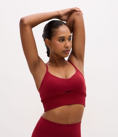 Top Deportivo en Poliamida con Copa y Detalle Cutout en el Busto