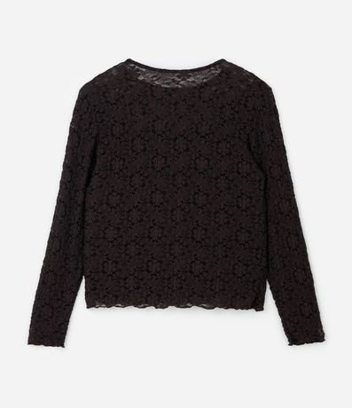 Blusa de Encaje Floral Manga Larga Curve & Plus Size 4