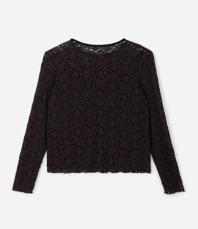 Blusa de Encaje Floral Manga Larga Curve & Plus Size 5