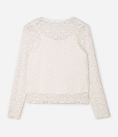 Blusa de Encaje Floral Manga Larga Curve & Plus Size 5