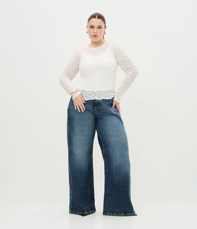 Blusa de Encaje Floral Manga Larga Curve & Plus Size 2