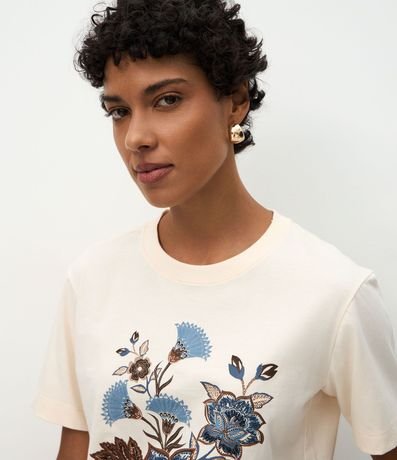 Blusa en Algodón con Manga Corta y Estampa Floral 3